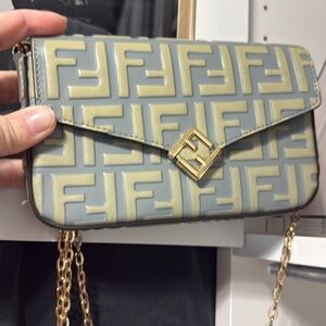 Fendi FF Diamonds Chain-Linked crossbody purse